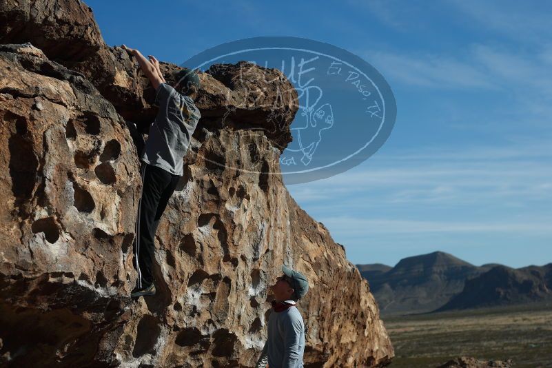 Bouldering in Hueco Tanks on 04/06/2019 with Blue Lizard Climbing and Yoga

Filename: SRM_20190406_0855530.jpg
Aperture: f/4.0
Shutter Speed: 1/1000
Body: Canon EOS-1D Mark II
Lens: Canon EF 50mm f/1.8 II
