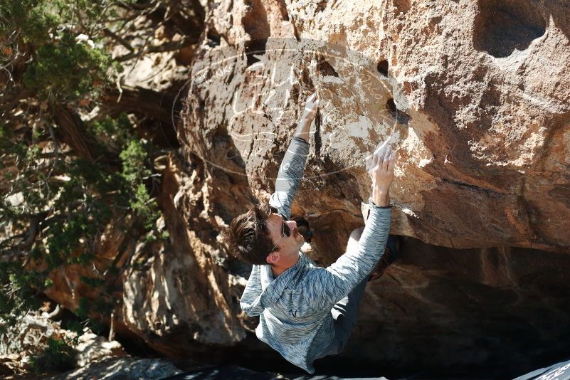 Bouldering in Hueco Tanks on 06/15/2019 with Blue Lizard Climbing and Yoga
Filename: SRM_20190615_1018430.jpg
Aperture: f/3.5
Shutter Speed: 1/800
Body: Canon EOS-1D Mark II
Lens: Canon EF 50mm f/1.8 II