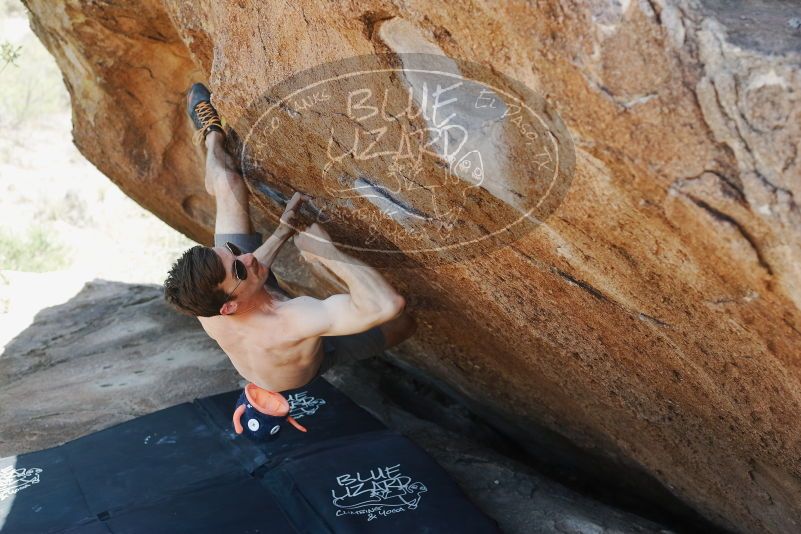 Bouldering in Hueco Tanks on 06/15/2019 with Blue Lizard Climbing and Yoga
Filename: SRM_20190615_1423090.jpg
Aperture: f/4.0
Shutter Speed: 1/320
Body: Canon EOS-1D Mark II
Lens: Canon EF 50mm f/1.8 II
