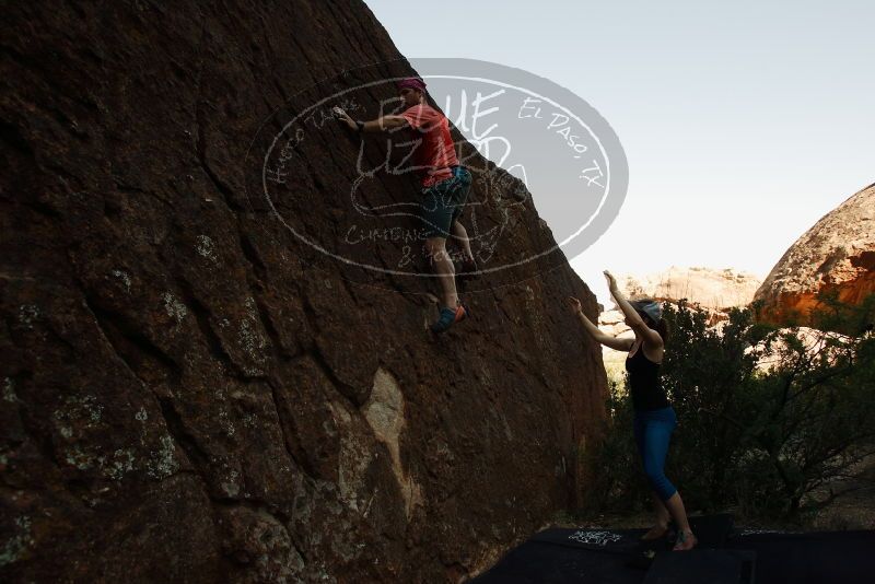 Bouldering in Hueco Tanks on 06/23/2019 with Blue Lizard Climbing and Yoga
Filename: SRM_20190623_0854140.jpg
Aperture: f/5.6
Shutter Speed: 1/400
Body: Canon EOS-1D Mark II
Lens: Canon EF 16-35mm f/2.8 L