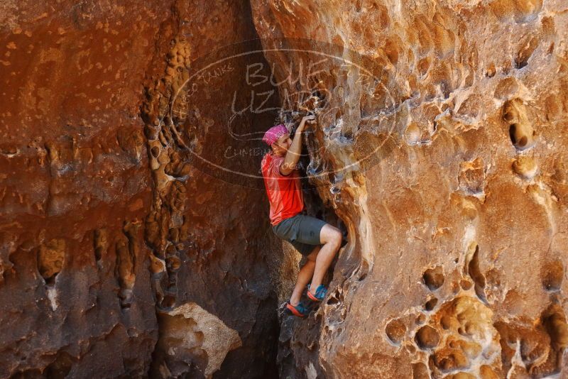 Bouldering in Hueco Tanks on 06/23/2019 with Blue Lizard Climbing and Yoga
Filename: SRM_20190623_1309210.jpg
Aperture: f/3.2
Shutter Speed: 1/125
Body: Canon EOS-1D Mark II
Lens: Canon EF 50mm f/1.8 II