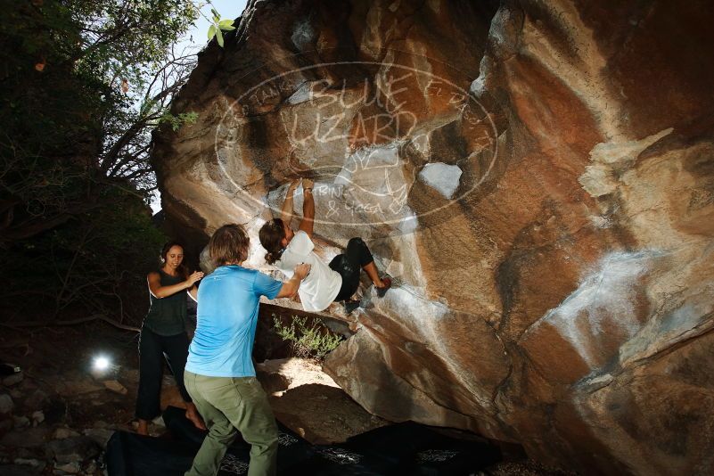 Bouldering in Hueco Tanks on 08/02/2019 with Blue Lizard Climbing and Yoga

Filename: SRM_20190802_1055510.jpg
Aperture: f/5.6
Shutter Speed: 1/250
Body: Canon EOS-1D Mark II
Lens: Canon EF 16-35mm f/2.8 L