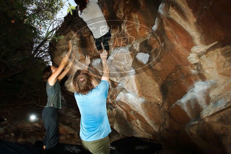 Bouldering in Hueco Tanks on 08/02/2019 with Blue Lizard Climbing and Yoga

Filename: SRM_20190802_1056080.jpg
Aperture: f/5.6
Shutter Speed: 1/250
Body: Canon EOS-1D Mark II
Lens: Canon EF 16-35mm f/2.8 L