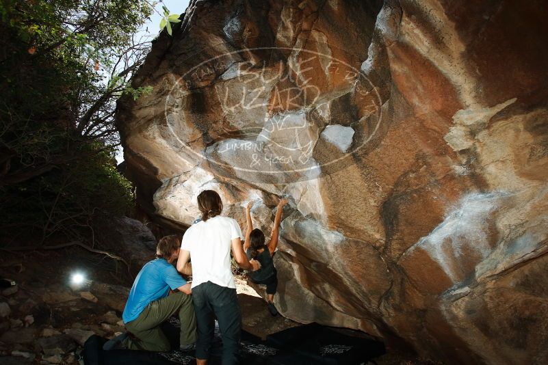 Bouldering in Hueco Tanks on 08/02/2019 with Blue Lizard Climbing and Yoga

Filename: SRM_20190802_1100480.jpg
Aperture: f/5.6
Shutter Speed: 1/250
Body: Canon EOS-1D Mark II
Lens: Canon EF 16-35mm f/2.8 L