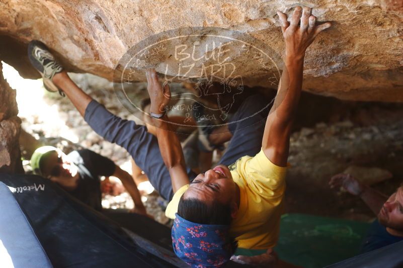 Bouldering in Hueco Tanks on 08/31/2019 with Blue Lizard Climbing and Yoga

Filename: SRM_20190831_1313300.jpg
Aperture: f/3.2
Shutter Speed: 1/250
Body: Canon EOS-1D Mark II
Lens: Canon EF 50mm f/1.8 II
