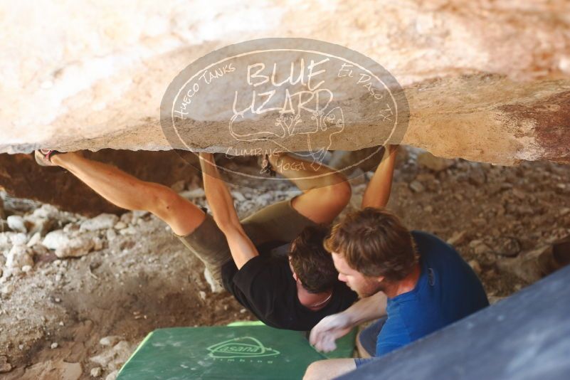 Bouldering in Hueco Tanks on 08/31/2019 with Blue Lizard Climbing and Yoga
Filename: SRM_20190831_1318230.jpg
Aperture: f/2.8
Shutter Speed: 1/100
Body: Canon EOS-1D Mark II
Lens: Canon EF 50mm f/1.8 II