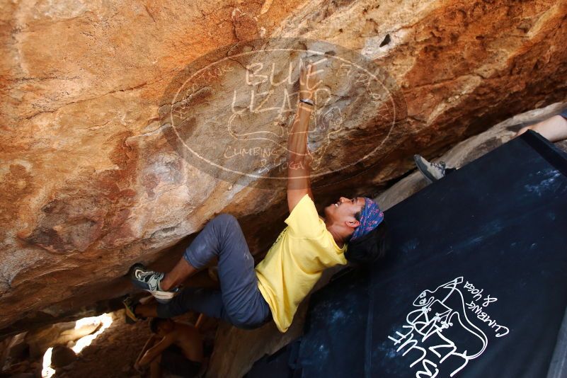 Bouldering in Hueco Tanks on 08/31/2019 with Blue Lizard Climbing and Yoga
Filename: SRM_20190831_1408150.jpg
Aperture: f/4.0
Shutter Speed: 1/320
Body: Canon EOS-1D Mark II
Lens: Canon EF 16-35mm f/2.8 L