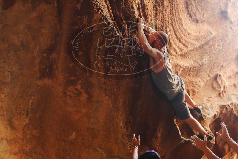 Bouldering in Hueco Tanks on 08/31/2019 with Blue Lizard Climbing and Yoga
Filename: SRM_20190831_1747450.jpg
Aperture: f/2.8
Shutter Speed: 1/160
Body: Canon EOS-1D Mark II
Lens: Canon EF 50mm f/1.8 II