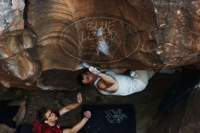 Bouldering in Hueco Tanks on 10/28/2019 with Blue Lizard Climbing and Yoga
Filename: SRM_20191028_1304080.jpg
Aperture: f/3.2
Shutter Speed: 1/250
Body: Canon EOS-1D Mark II
Lens: Canon EF 50mm f/1.8 II