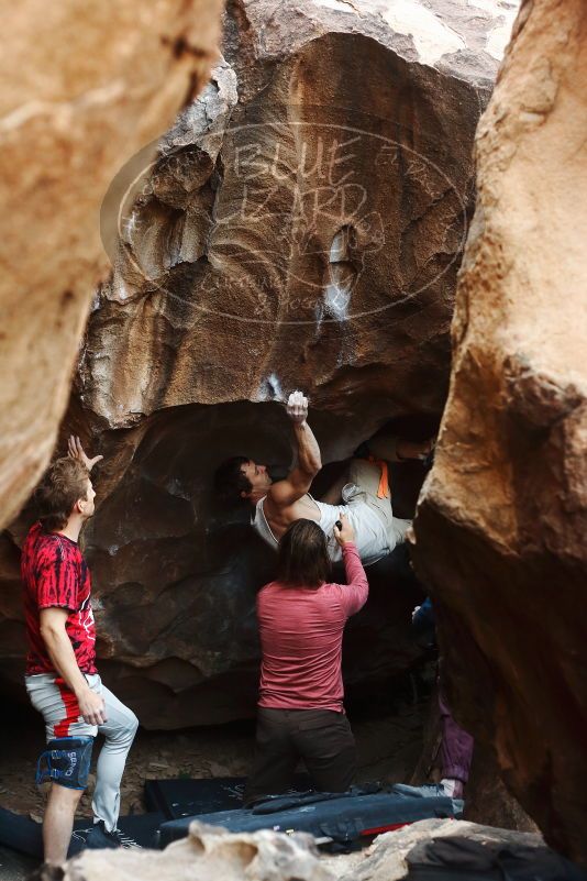 Bouldering in Hueco Tanks on 10/28/2019 with Blue Lizard Climbing and Yoga
Filename: SRM_20191028_1315040.jpg
Aperture: f/3.2
Shutter Speed: 1/250
Body: Canon EOS-1D Mark II
Lens: Canon EF 50mm f/1.8 II