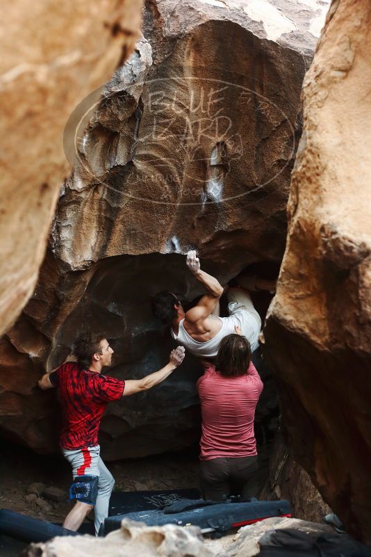 Bouldering in Hueco Tanks on 10/28/2019 with Blue Lizard Climbing and Yoga
Filename: SRM_20191028_1321470.jpg
Aperture: f/3.2
Shutter Speed: 1/250
Body: Canon EOS-1D Mark II
Lens: Canon EF 50mm f/1.8 II
