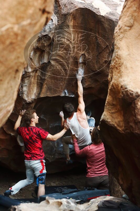 Bouldering in Hueco Tanks on 10/28/2019 with Blue Lizard Climbing and Yoga

Filename: SRM_20191028_1321570.jpg
Aperture: f/3.2
Shutter Speed: 1/250
Body: Canon EOS-1D Mark II
Lens: Canon EF 50mm f/1.8 II