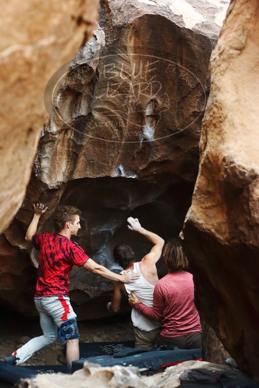 Bouldering in Hueco Tanks on 10/28/2019 with Blue Lizard Climbing and Yoga
Filename: SRM_20191028_1321580.jpg
Aperture: f/3.2
Shutter Speed: 1/250
Body: Canon EOS-1D Mark II
Lens: Canon EF 50mm f/1.8 II
