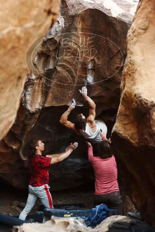 Bouldering in Hueco Tanks on 10/28/2019 with Blue Lizard Climbing and Yoga
Filename: SRM_20191028_1346220.jpg
Aperture: f/3.2
Shutter Speed: 1/250
Body: Canon EOS-1D Mark II
Lens: Canon EF 50mm f/1.8 II