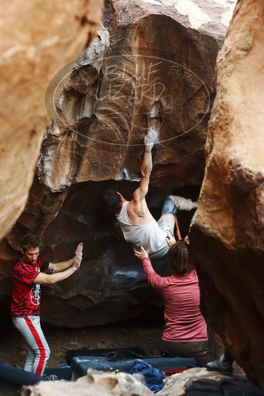 Bouldering in Hueco Tanks on 10/28/2019 with Blue Lizard Climbing and Yoga
Filename: SRM_20191028_1353120.jpg
Aperture: f/3.2
Shutter Speed: 1/250
Body: Canon EOS-1D Mark II
Lens: Canon EF 50mm f/1.8 II