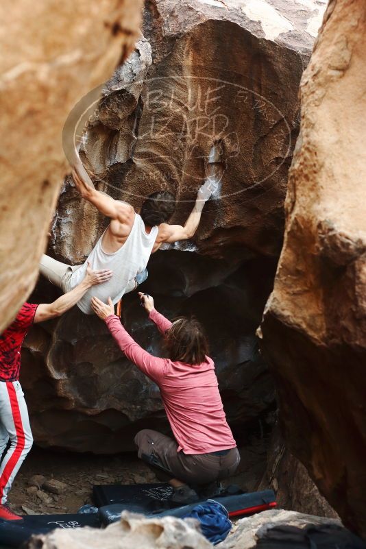 Bouldering in Hueco Tanks on 10/28/2019 with Blue Lizard Climbing and Yoga

Filename: SRM_20191028_1354141.jpg
Aperture: f/3.2
Shutter Speed: 1/250
Body: Canon EOS-1D Mark II
Lens: Canon EF 50mm f/1.8 II
