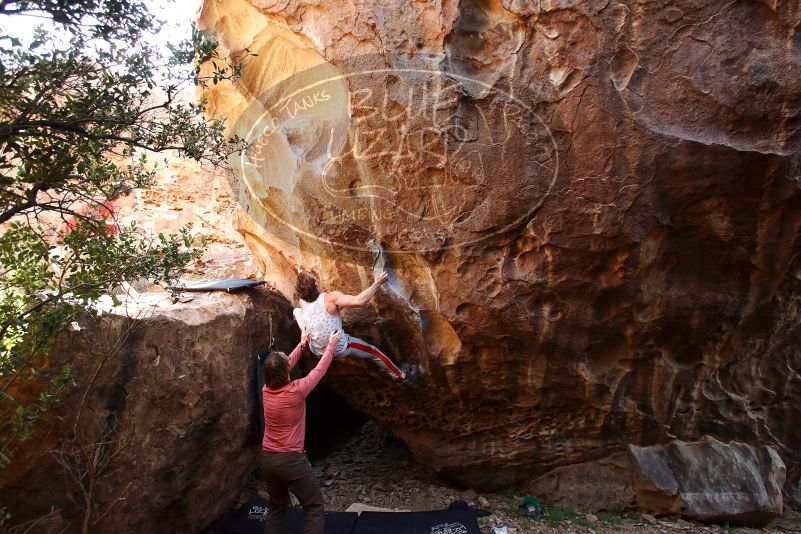 Bouldering in Hueco Tanks on 10/28/2019 with Blue Lizard Climbing and Yoga
Filename: SRM_20191028_1453300.jpg
Aperture: f/4.5
Shutter Speed: 1/250
Body: Canon EOS-1D Mark II
Lens: Canon EF 16-35mm f/2.8 L