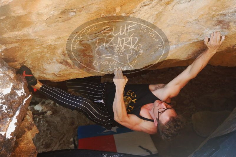 Bouldering in Hueco Tanks on 10/26/2019 with Blue Lizard Climbing and Yoga
Filename: SRM_20191026_1536050.jpg
Aperture: f/4.0
Shutter Speed: 1/200
Body: Canon EOS-1D Mark II
Lens: Canon EF 50mm f/1.8 II