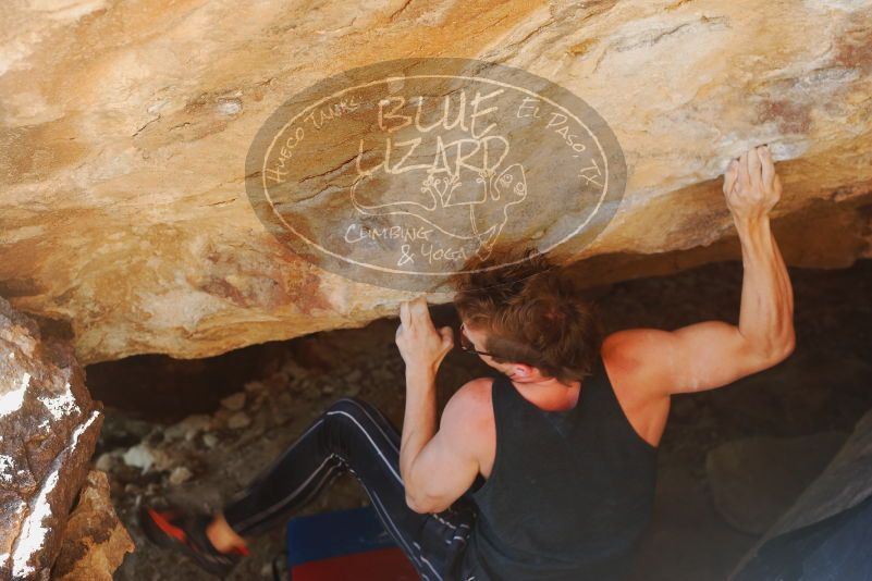 Bouldering in Hueco Tanks on 10/26/2019 with Blue Lizard Climbing and Yoga

Filename: SRM_20191026_1536100.jpg
Aperture: f/4.0
Shutter Speed: 1/200
Body: Canon EOS-1D Mark II
Lens: Canon EF 50mm f/1.8 II