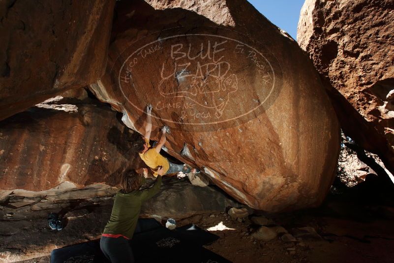 Bouldering in Hueco Tanks on 10/29/2019 with Blue Lizard Climbing and Yoga
Filename: SRM_20191029_1344030.jpg
Aperture: f/8.0
Shutter Speed: 1/250
Body: Canon EOS-1D Mark II
Lens: Canon EF 16-35mm f/2.8 L