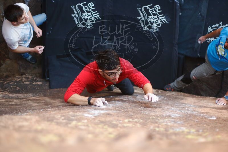 Bouldering in Hueco Tanks on 11/10/2019 with Blue Lizard Climbing and Yoga
Filename: SRM_20191110_1133250.jpg
Aperture: f/2.0
Shutter Speed: 1/400
Body: Canon EOS-1D Mark II
Lens: Canon EF 50mm f/1.8 II