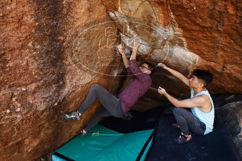 Bouldering in Hueco Tanks on 11/10/2019 with Blue Lizard Climbing and Yoga
Filename: SRM_20191110_1223310.jpg
Aperture: f/5.6
Shutter Speed: 1/250
Body: Canon EOS-1D Mark II
Lens: Canon EF 16-35mm f/2.8 L