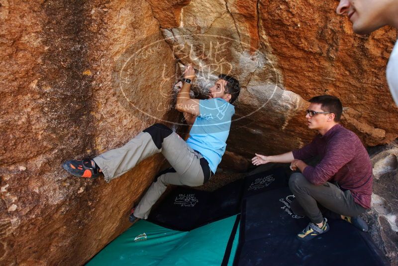 Bouldering in Hueco Tanks on 11/10/2019 with Blue Lizard Climbing and Yoga

Filename: SRM_20191110_1227410.jpg
Aperture: f/5.6
Shutter Speed: 1/250
Body: Canon EOS-1D Mark II
Lens: Canon EF 16-35mm f/2.8 L
