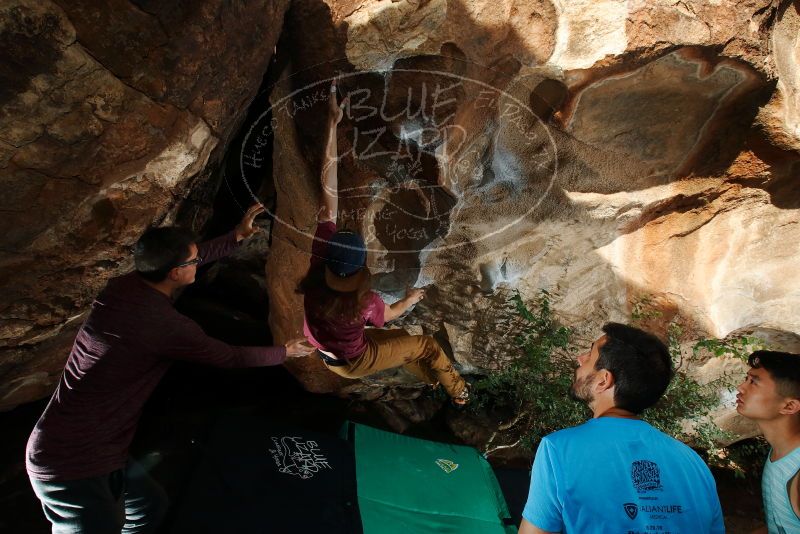 Bouldering in Hueco Tanks on 11/10/2019 with Blue Lizard Climbing and Yoga
Filename: SRM_20191110_1633450.jpg
Aperture: f/8.0
Shutter Speed: 1/250
Body: Canon EOS-1D Mark II
Lens: Canon EF 16-35mm f/2.8 L