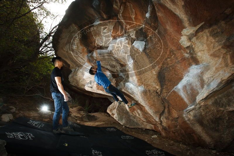 Bouldering in Hueco Tanks on 11/17/2019 with Blue Lizard Climbing and Yoga
Filename: SRM_20191117_1201240.jpg
Aperture: f/8.0
Shutter Speed: 1/250
Body: Canon EOS-1D Mark II
Lens: Canon EF 16-35mm f/2.8 L