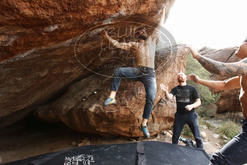 Bouldering in Hueco Tanks on 11/17/2019 with Blue Lizard Climbing and Yoga
Filename: SRM_20191117_1422341.jpg
Aperture: f/8.0
Shutter Speed: 1/250
Body: Canon EOS-1D Mark II
Lens: Canon EF 16-35mm f/2.8 L