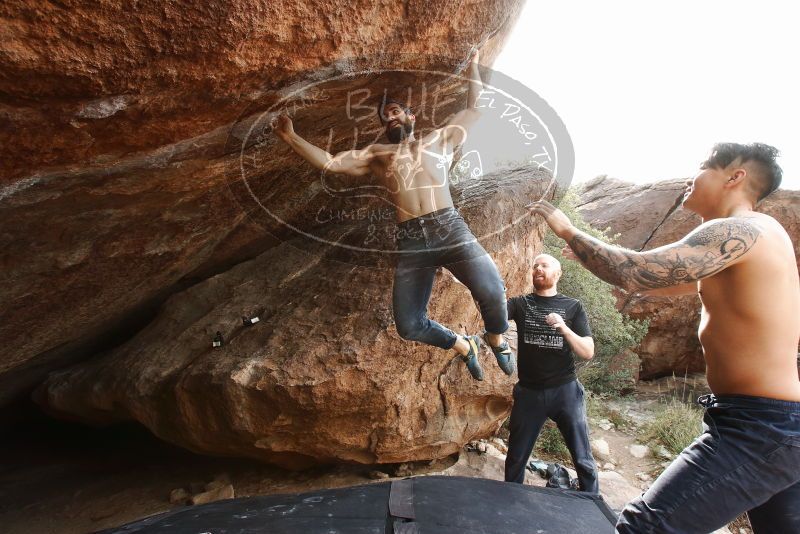 Bouldering in Hueco Tanks on 11/17/2019 with Blue Lizard Climbing and Yoga
Filename: SRM_20191117_1422352.jpg
Aperture: f/8.0
Shutter Speed: 1/250
Body: Canon EOS-1D Mark II
Lens: Canon EF 16-35mm f/2.8 L
