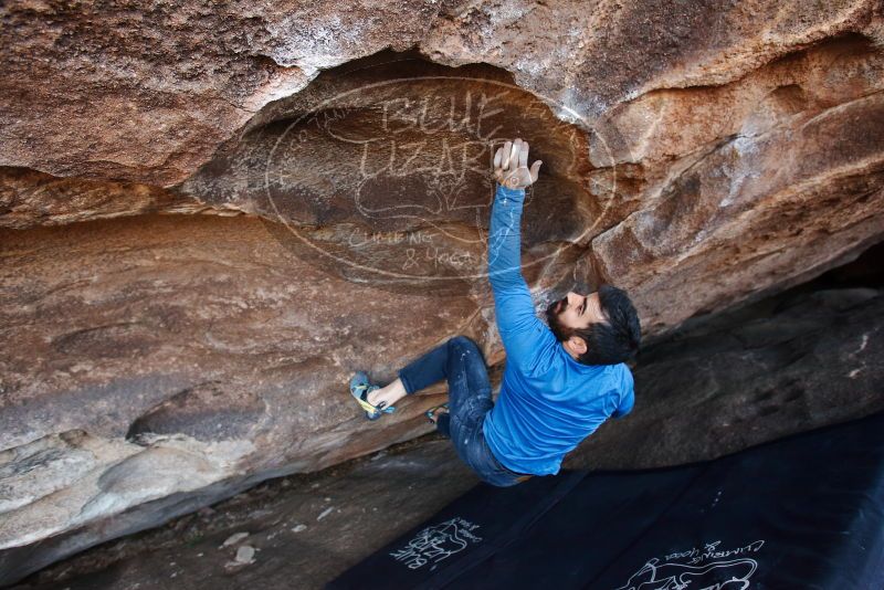 Bouldering in Hueco Tanks on 11/17/2019 with Blue Lizard Climbing and Yoga
Filename: SRM_20191117_1611541.jpg
Aperture: f/4.0
Shutter Speed: 1/250
Body: Canon EOS-1D Mark II
Lens: Canon EF 16-35mm f/2.8 L