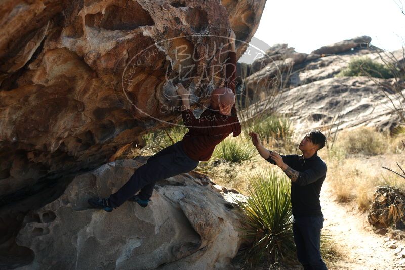 Bouldering in Hueco Tanks on 11/18/2019 with Blue Lizard Climbing and Yoga
Filename: SRM_20191118_1134420.jpg
Aperture: f/3.5
Shutter Speed: 1/250
Body: Canon EOS-1D Mark II
Lens: Canon EF 50mm f/1.8 II