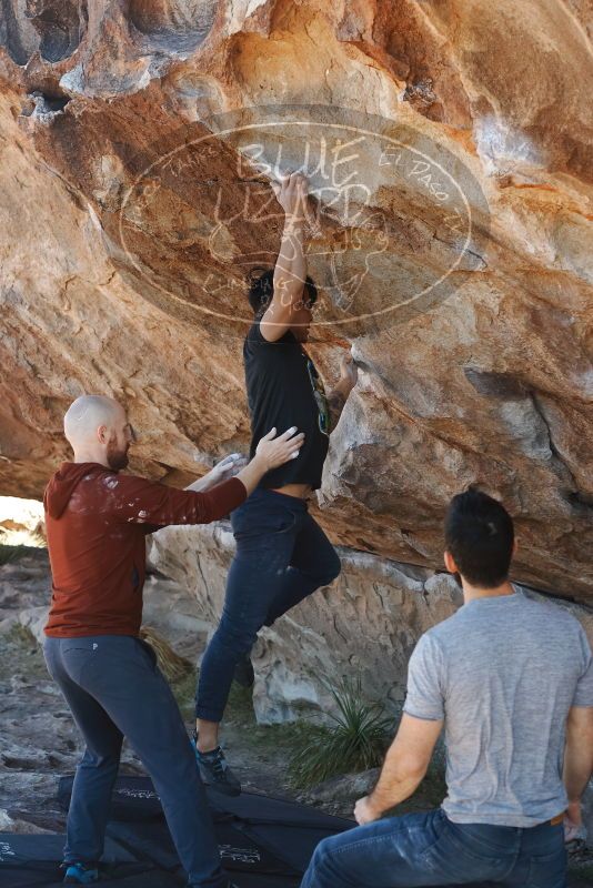 Bouldering in Hueco Tanks on 11/18/2019 with Blue Lizard Climbing and Yoga
Filename: SRM_20191118_1154030.jpg
Aperture: f/5.0
Shutter Speed: 1/250
Body: Canon EOS-1D Mark II
Lens: Canon EF 50mm f/1.8 II