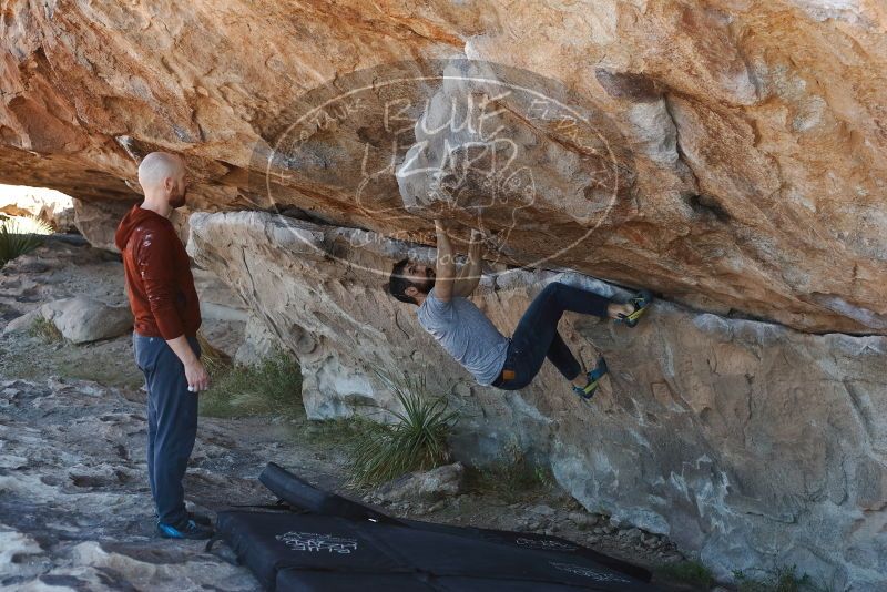 Bouldering in Hueco Tanks on 11/18/2019 with Blue Lizard Climbing and Yoga
Filename: SRM_20191118_1156180.jpg
Aperture: f/4.5
Shutter Speed: 1/250
Body: Canon EOS-1D Mark II
Lens: Canon EF 50mm f/1.8 II