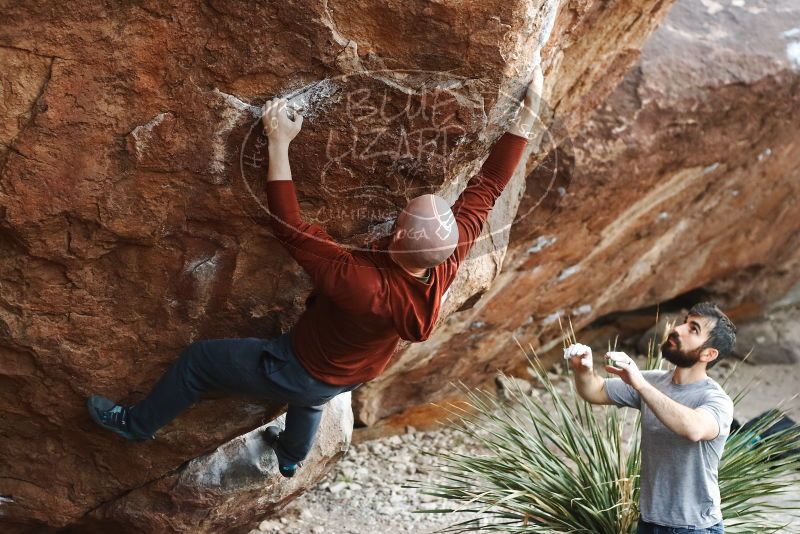 Bouldering in Hueco Tanks on 11/18/2019 with Blue Lizard Climbing and Yoga

Filename: SRM_20191118_1749450.jpg
Aperture: f/3.2
Shutter Speed: 1/250
Body: Canon EOS-1D Mark II
Lens: Canon EF 50mm f/1.8 II
