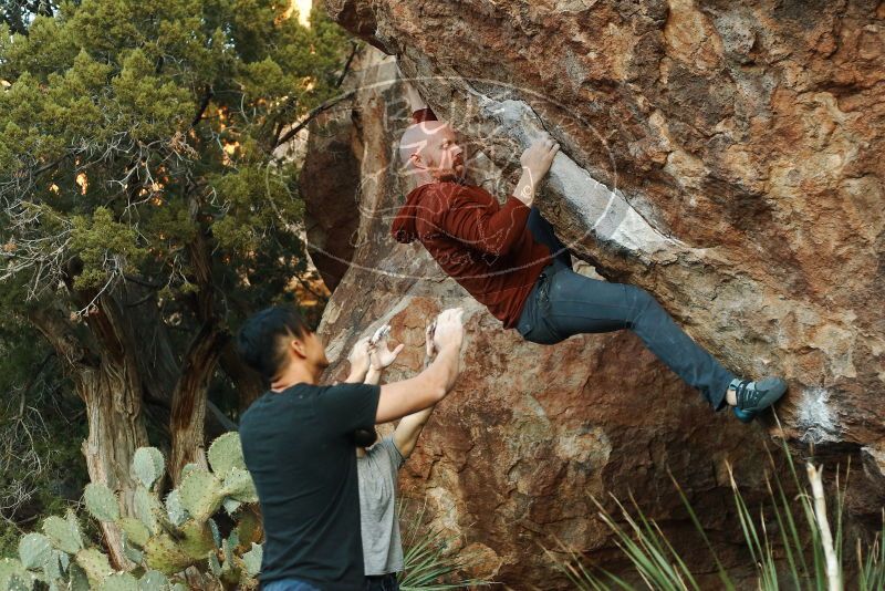 Bouldering in Hueco Tanks on 11/18/2019 with Blue Lizard Climbing and Yoga

Filename: SRM_20191118_1804471.jpg
Aperture: f/3.2
Shutter Speed: 1/250
Body: Canon EOS-1D Mark II
Lens: Canon EF 50mm f/1.8 II
