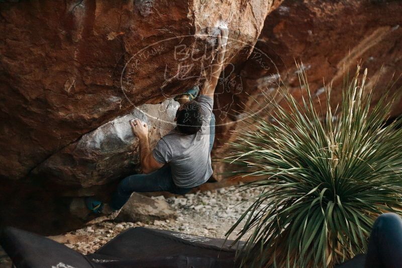 Bouldering in Hueco Tanks on 11/18/2019 with Blue Lizard Climbing and Yoga
Filename: SRM_20191118_1818250.jpg
Aperture: f/2.0
Shutter Speed: 1/250
Body: Canon EOS-1D Mark II
Lens: Canon EF 50mm f/1.8 II
