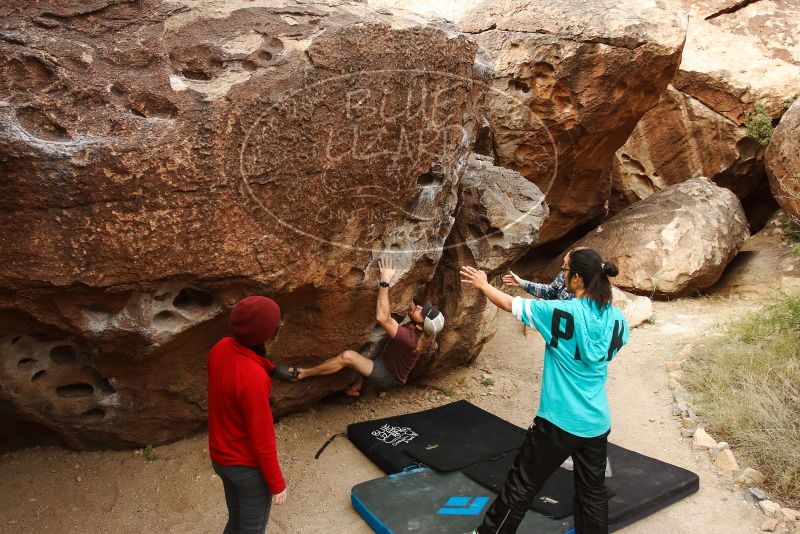 Bouldering in Hueco Tanks on 11/16/2019 with Blue Lizard Climbing and Yoga
Filename: SRM_20191116_1018450.jpg
Aperture: f/5.6
Shutter Speed: 1/320
Body: Canon EOS-1D Mark II
Lens: Canon EF 16-35mm f/2.8 L