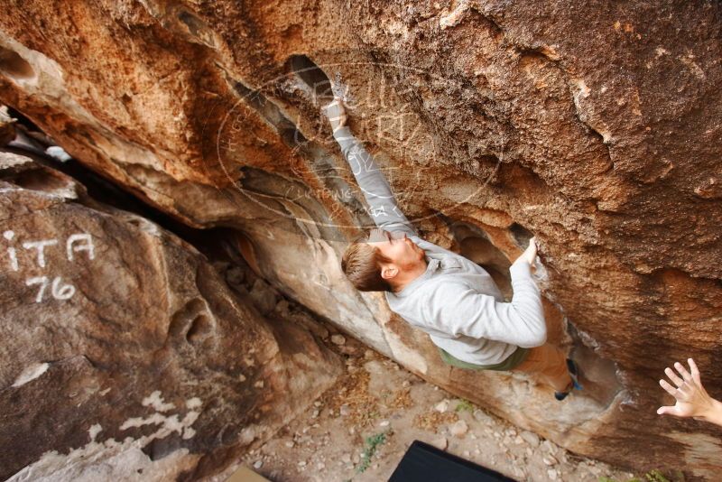 Bouldering in Hueco Tanks on 11/16/2019 with Blue Lizard Climbing and Yoga
Filename: SRM_20191116_1043390.jpg
Aperture: f/4.0
Shutter Speed: 1/400
Body: Canon EOS-1D Mark II
Lens: Canon EF 16-35mm f/2.8 L