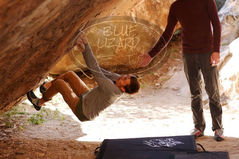 Bouldering in Hueco Tanks on 11/16/2019 with Blue Lizard Climbing and Yoga

Filename: SRM_20191116_1118480.jpg
Aperture: f/2.8
Shutter Speed: 1/320
Body: Canon EOS-1D Mark II
Lens: Canon EF 85mm f/1.2 L II