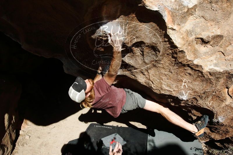 Bouldering in Hueco Tanks on 11/16/2019 with Blue Lizard Climbing and Yoga
Filename: SRM_20191116_1249110.jpg
Aperture: f/8.0
Shutter Speed: 1/500
Body: Canon EOS-1D Mark II
Lens: Canon EF 16-35mm f/2.8 L