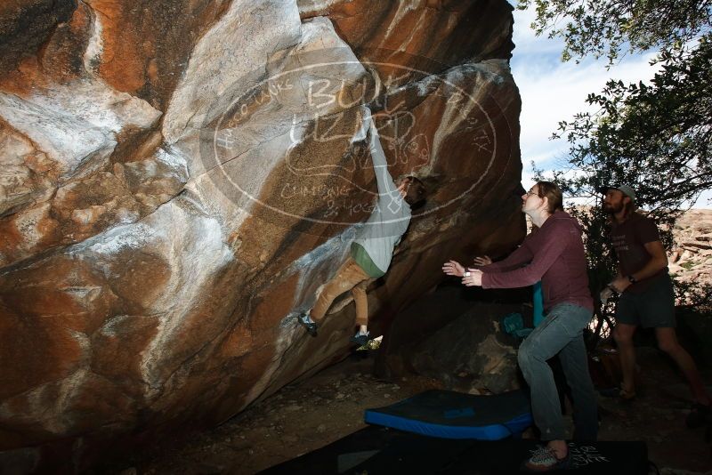 Bouldering in Hueco Tanks on 11/16/2019 with Blue Lizard Climbing and Yoga
Filename: SRM_20191116_1357580.jpg
Aperture: f/8.0
Shutter Speed: 1/250
Body: Canon EOS-1D Mark II
Lens: Canon EF 16-35mm f/2.8 L