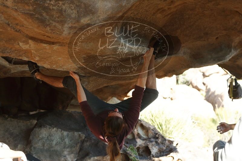 Bouldering in Hueco Tanks on 11/16/2019 with Blue Lizard Climbing and Yoga
Filename: SRM_20191116_1604290.jpg
Aperture: f/4.0
Shutter Speed: 1/400
Body: Canon EOS-1D Mark II
Lens: Canon EF 50mm f/1.8 II