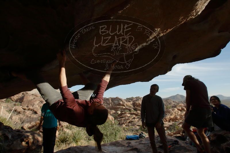 Bouldering in Hueco Tanks on 11/16/2019 with Blue Lizard Climbing and Yoga
Filename: SRM_20191116_1644330.jpg
Aperture: f/8.0
Shutter Speed: 1/250
Body: Canon EOS-1D Mark II
Lens: Canon EF 16-35mm f/2.8 L