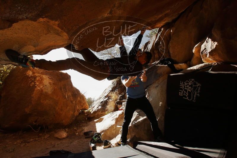 Bouldering in Hueco Tanks on 11/23/2019 with Blue Lizard Climbing and Yoga

Filename: SRM_20191123_1421500.jpg
Aperture: f/9.0
Shutter Speed: 1/250
Body: Canon EOS-1D Mark II
Lens: Canon EF 16-35mm f/2.8 L