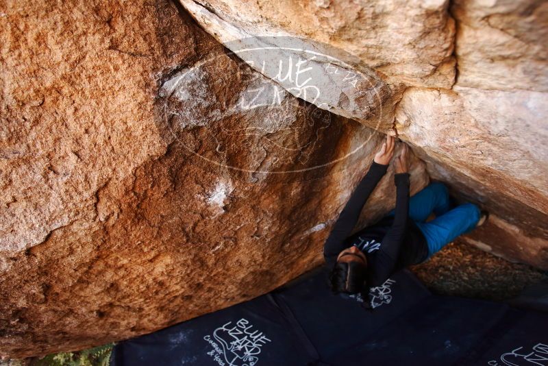Bouldering in Hueco Tanks on 11/23/2019 with Blue Lizard Climbing and Yoga

Filename: SRM_20191123_1515170.jpg
Aperture: f/3.2
Shutter Speed: 1/250
Body: Canon EOS-1D Mark II
Lens: Canon EF 16-35mm f/2.8 L