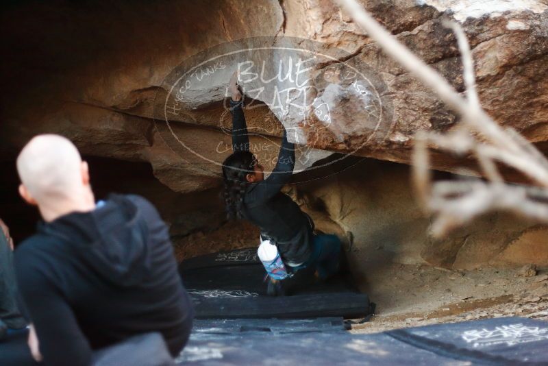 Bouldering in Hueco Tanks on 11/23/2019 with Blue Lizard Climbing and Yoga
Filename: SRM_20191123_1744150.jpg
Aperture: f/1.8
Shutter Speed: 1/125
Body: Canon EOS-1D Mark II
Lens: Canon EF 50mm f/1.8 II
