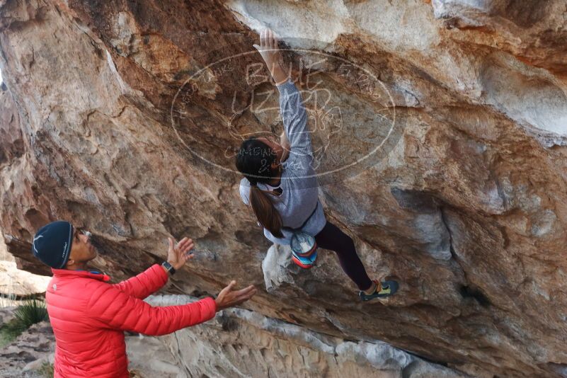 Bouldering in Hueco Tanks on 11/24/2019 with Blue Lizard Climbing and Yoga

Filename: SRM_20191124_1008530.jpg
Aperture: f/6.3
Shutter Speed: 1/250
Body: Canon EOS-1D Mark II
Lens: Canon EF 50mm f/1.8 II