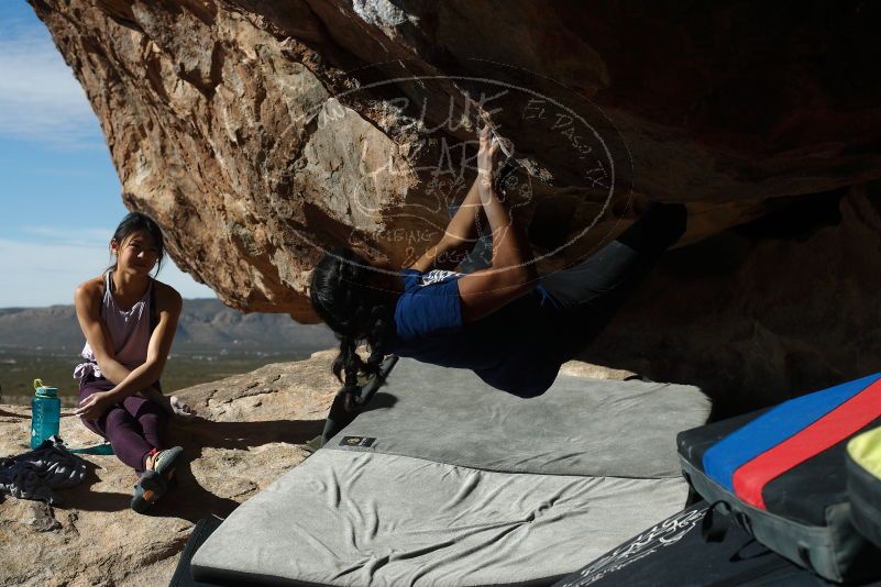 Bouldering in Hueco Tanks on 11/24/2019 with Blue Lizard Climbing and Yoga
Filename: SRM_20191124_1207500.jpg
Aperture: f/5.6
Shutter Speed: 1/500
Body: Canon EOS-1D Mark II
Lens: Canon EF 50mm f/1.8 II